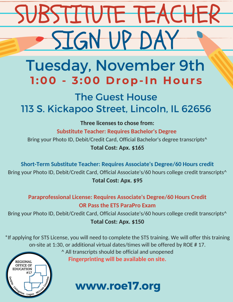 Substitute Teacher sign up day