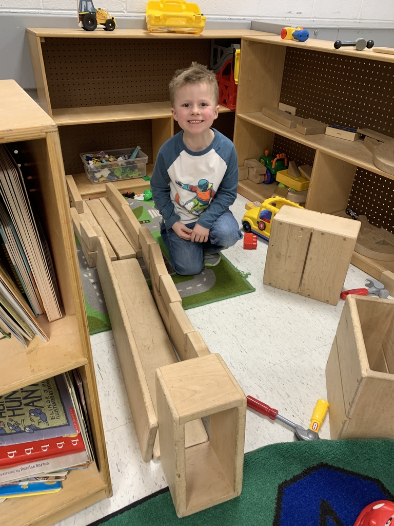 Blocks is a favorite area during center time. 